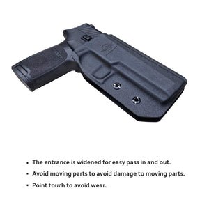 OWB Kydex Holster Custom Fit: Sig Sauer P320 Carry / P320 Full Pistol - Outside Waistband Carry / 1.5-2 Inch Belt Clip - Adj. Width Height Retention Cant, Entrance Widened