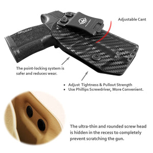 P365XL Holster, Carbon Fiber Kydex Holster IWB Custom Fit: Sig Sauer P365XL Pistol Case - Inside Waistband Concealed Carry - Cover Mag-Button - Widened Entrance - No Wear, No Jitter