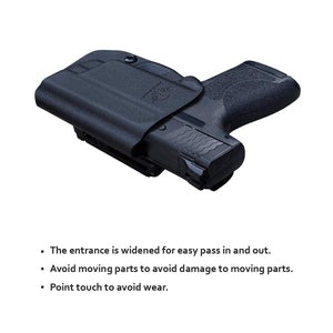 PoLe Craft OWB Kydex Holster for Smith & Wesson M&P Shield 9mm / .40 M2.0 - with Integrated Laser Pistol Case - Outside Waistband Carry / 1.5-2 Inch Belt Clip - Adj. Width Height Retention Cant, Entrance Widened