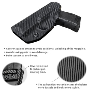 Sig P365 Holster IWB Kydex Carbon Fiber Custom Fit: Sig Sauer P365 / P365 SAS Pistol - Inside Waistband Concealed Carry - Adj. Cant Retention - Cover Mag-Button - No Wear - No Jitter