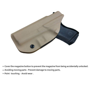 IWB Tactical KYDEX Gun Holster Custom Fits: Glock 43 43X Pistol Case Inside Waistband Carry Concealed Holster Guns Accessories Bag Pistol Pouch - Tan - PoLe.Craft Holster & Knives