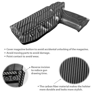 Ruger Security 9 Holster, Carbon Fiber Kydex Holster IWB for Ruger Security-9 Pistol Case Inside Waistband Concealed Carry - Kydex IWB Holster Ruger Security 9 Pistol Case Gun Accessories