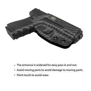 Glock 19 Holster, Glock 17 Holster OWB Kydex Holster Fit: Glock 19 19x / Glock 23 25 32 / Glock 17 22 31 / Glock 26 27 30s (Gen 1-5) - Outside Waistband Carry 1.5-2 Inch Belt Clip - Adj. Width Height Retention Cant, Entrance Widened