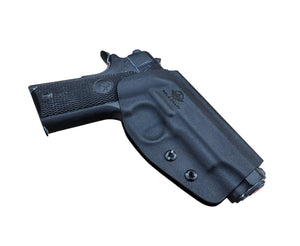 Kydex OWB Holster Fits: Colt Commander 1911 .45 / 9mm / 4.25" / 4.5" / PT1911 Gun Holster Outside Waistband Carry Pistol Case 1.5-2 Inch Belt Clip With Lock - Adj. Width Height Cant - Entrance Widen - Black - PoLe.Craft Holster & Knives