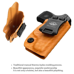 Ruger LCP 380 Holster, Carbon Fiber Kydex Holster IWB for Ruger LCP 380 Concealed Carry - Inside Waistband Concealed Holster LCP 380 Auto Pistol Case Pocket Gun Pouch Accessories (Orange, Right Hand)