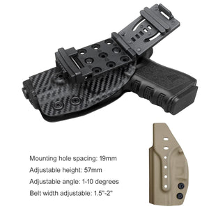 Glock 19 Holster, Glock 17 Holster OWB Kydex Holster Fit: Glock 19 19x / Glock 23 25 32 / Glock 17 22 31 / Glock 26 27 30s (Gen 1-5) - Outside Waistband Carry 1.5-2 Inch Belt Clip - Adj. Width Height Retention Cant, Entrance Widened