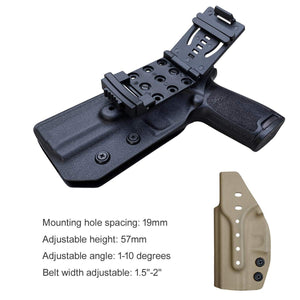 OWB Kydex Holster Custom Fit: Sig Sauer P320 Carry / P320 Full Pistol - Outside Waistband Carry / 1.5-2 Inch Belt Clip - Adj. Width Height Retention Cant, Entrance Widened