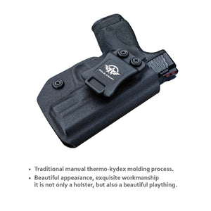 Kydex IWB Holster Fit: Smith & Wesson M&P Shield 9mm .40 S&W Pistol Case Concealed Carry - Inside Waistband Carry Concealed Holster M&P Shield 9mm .40 - Black - PoLe.Craft Holster & Knives
