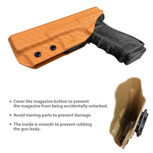 Glock 17 Holster, Carbon Fiber Kydex Holster IWB for Glock 17 / Glock 22 / Glock 31 (Gen 3 4 5) - Inside Waistband Carry Concealed Holster Glock 17 Gun Accessories (Orange, Right)