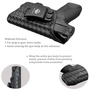 M&P Shield 40 Holster with TLR-6 Light Laser Carbon Fiber for Smith & Wesson M&P Shield 9mm/.40 w/TLR-6 - Inside Waistband Carry Concealed Holster M&P Shield 9mm with Laser Pouch (Black, Right Hand)