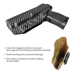 P365XL Holster, Carbon Fiber Kydex Holster IWB Custom Fit: Sig Sauer P365XL Pistol Case - Inside Waistband Concealed Carry - Cover Mag-Button - Widened Entrance - No Wear, No Jitter