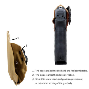 KYDEX IWB Holster Glock 17 Glock 22 Glock 31 Gun Holster IWB Inside Waistband Carry Concealed Holster Glock 17 Pistol Case Accessories - Tan - PoLe.Craft Holster & Knives