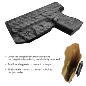 Glock 43 Holster, Glock 43x Holster, Carbon Fiber Kydex Holster IWB for Glock 43 / Glock 43X (Gen 1-5) Pistol Case - Inside Waistband Carry Concealed Holster Guns Accessories (Black, Right Hand)