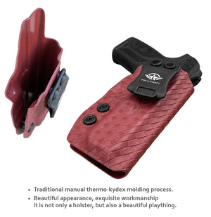 Ruger Security 9 Holster, Carbon Fiber Kydex Holster IWB for Ruger Security-9 Pistol Case Inside Waistband Concealed Carry - Kydex IWB Holster Ruger Security 9 Gun Accessories (Red, Right)