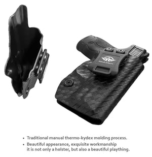 M&P Shield 9mm Holster, Carbon Fiber Kydex Holster IWB for Smith & Wesson M&P Shield 9mm .40 3.1" Barrel S&W Pistol - Inside Waistband Concealed Holster M&P Shield 9mm 40 Accessories - Black