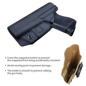 PoLe.Craft IWB Kydex Holster Custom Fit: Glock43 / Glock 43X (Gen 1-5) Pistol - Inside Waistband Concealed Carry - Cover Mag-Button, Widened Entrance, No Wear, No Jitter - Black - PoLe.Craft Holster & Knives