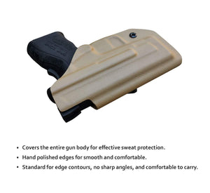 IWB Tactical KYDEX Gun Holster Custom Fits: SpringField XD-9 Single Stack Pistol Case Inside Waistband Carry Concealed Holster Guns Accessories Pouch Bag - Tan - PoLe.Craft Holster & Knives