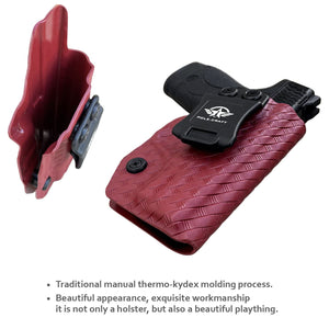 M&P Shield 9mm Holster, Carbon Fiber Kydex Holster IWB for Smith & Wesson M&P Shield 9mm .40 3.1" Barrel S&W Pistol - Inside Waistband Concealed Holster M&P Shield 9mm 40 Accessories - Red, Right