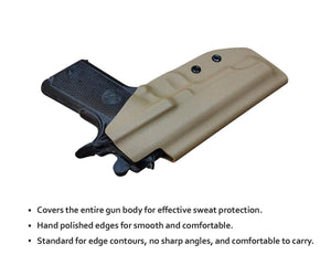 IWB Kydex Holster Colt 1911 Commander .45 / 4.5 Inch Concealed Carry - IWB 1911 Commander Holster - Concealed 1911 Holster IWB - Kydex IWB Holster 1911 Concealed - Tan - PoLe.Craft Holster & Knives