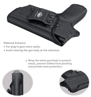 Sig P250 Holster IWB Kydex Holster for Sig Sauer P250 Compact Pistol - Inside Waistband Carry Concealed Holster Sig P250 Accessories (Black, Right Hand)