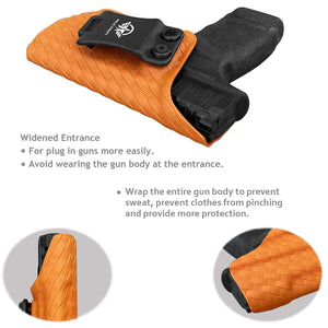 Hellcat Holster, Carbon Fiber Kydex Holster IWB for Springfield Armory Hellcat Pistol Case Pocket - Inside Waistband Carry Concealed Holster Hellcat Accessories Guns Pouch (Orange, Right Hand)