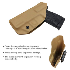 Taurus G2C Holsters, Kydex IWB Holster For Taurus G2C 9mm & Millennium PT111 G2 / PT140 9mm Pistol Case - Inside Waistband Concealed Carry Holster Taurus G2C 9mm - Widened Entrance, No Wear, No Jitter - Tan