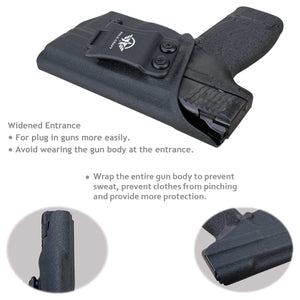 M&P 45 Shield Holster IWB Kydex Holster Custom Fit: Smith & Wesson M&P 45 Shield M2.0 3.3”Barrel Pistol - Inside Waistband Concealed Carry - Adj. Cant Retention - Cover Mag-Button - No Wear, No Jitter