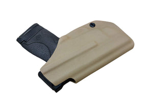 Kydex IWB Holster Fit: Smith & Wesson M&P 45 Shield M2.0 9mm .40 S&W / Crimson Trace Laser Concealed Carry - Inside Waistband Carry Concealed Holster M&P Shield 9mm - Tan - PoLe.Craft Holster & Knives