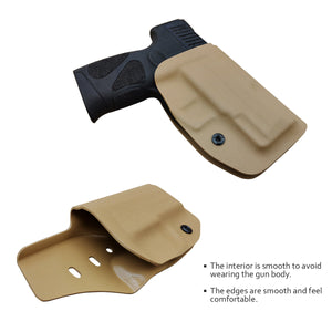 Taurus G2C Holsters, Kydex OWB Holster For Taurus G2C 9mm & Millennium PT111 G2 / PT140 Guns Pistol Case - Waistband Outside Carry, 1.5-2 Inch Belt Clip - Adj. Width Height Cant, Entrance Widen - Tan