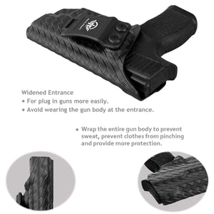 P365XL Holster, Carbon Fiber Kydex Holster IWB for sig P365XL Holsters Concealed Carry - Inside Waistband Carry Concealed Holster sig P365XL Pistol Gun Case Accessories (Black)