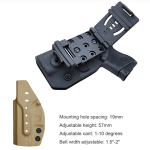 PoLe.Craft OWB Kydex Holster Custom Fit: Glock 43 / Glock 43X (Gen 1-5) Pistol - Outside Waistband Carry / 1.5-2 Inch Belt Clip - Adj. Width Height Retention Cant, Entrance Widened - PoLe.Craft Holster & Knives