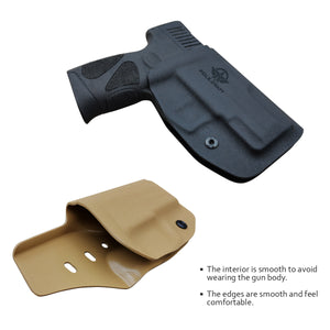 Taurus G2C Holsters, Kydex OWB Holster For Taurus G2C 9mm & Millennium PT111 G2 / PT140 Guns Pistol Case - Waistband Outside Carry, 1.5-2 Inch Belt Clip - Adj. Width Height Cant, Entrance Widen - Black