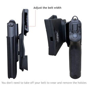 P320 Holster OWB Kydex for Sig Sauer P320 Carry / P320 Full Pistol Case - Outside Waistband Carry / 1.5-2 Inch Belt Clip with Leggings - Adj. Width Height Retention Cant, Entrance Widened