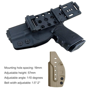 Kydex OWB Holster Fit Glock 19 19x / Glock 23 25 32 / Glock 17 22 31 Glock 26 27 30s (Gen 1-5) CZ P10 Pistol Case Waistband Outside Carry 1.5-2 Inch Belt Clip - Adj. Width Height Cant - Entrance Widen - Black - PoLe.Craft Holster & Knives