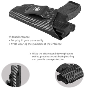 P365XL Holster, Carbon Fiber Kydex Holster IWB Custom Fit: Sig Sauer P365XL Pistol Case - Inside Waistband Concealed Carry - Cover Mag-Button - Widened Entrance - No Wear, No Jitter