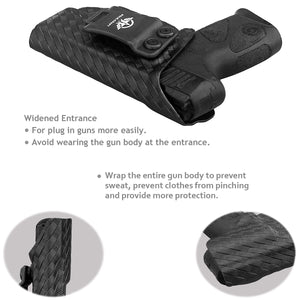 Taurus G3C Holster, Taurus G2C Holster, Carbon Fiber Kydex Holster IWB For Taurus G3C / G2C 9mm G2S / Millennium PT111 G2 / PT140 Pistol, Inside Waistband Concealed Holster Taurus G3C - Black