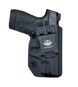 Kydex IWB Holster Fit: Smith & Wesson M&P Shield 9mm .40 S&W Pistol Case Concealed Carry - Inside Waistband Carry Concealed Holster M&P Shield 9mm .40 - Black - PoLe.Craft Holster & Knives