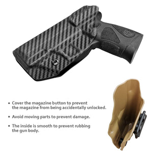 Taurus G3C Holster, Taurus G2C Holster IWB Kydex Carbon Fiber For Taurus G3C / G2C / G2S / PT111 / PT140 9mm/.40 - Inside Waistband Concealed Carry - Adj. Cant Retention - Cover Mag-Button - Widened Entrance - No Wear, No Jitter