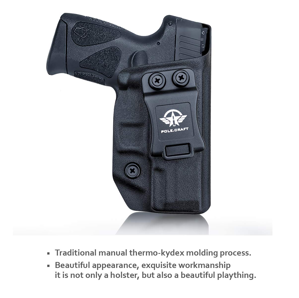 PoLe.Craft Kydex IWB Holster For Taurus G3C/G2C - Adjustable Cant Concealed Carry Holster