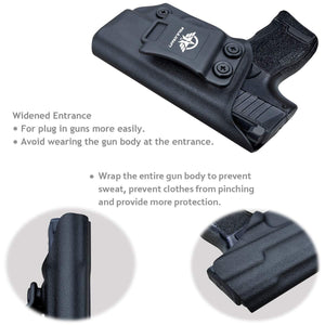 IWB Kydex Holster Custom Fit: Sig Sauer P365 / P365 SAS Pistol - Inside Waistband Concealed Carry - Adj. Cant Retention - Cover Mag-Button - Widened Entrance - No Wear, No Jitter - Black - PoLe.Craft Holster & Knives