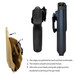 Kydex IWB Holster Custom Fit Sig Sauer P320 Carry / P320 Compact Medium Pistol Case - Inside Waistband Carry Concealed Holster P320 Gun Accessories - Point Touch - No Wear - No Jitter - Black - PoLe.Craft Holster & Knives