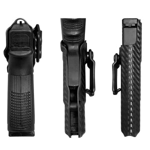 Glock 19 Holster IWB Kydex Carbon Fiber Custom Fit: Glock 19 19X / Glock 23 / Glock 25 / Glock 32 / Glock 45 (Gen 3 4 5) Pistol - Inside Waistband Concealed Carry - Adj. Cant Retention, Cover Mag-Button, No Wear, No Jitter