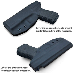 IWB Kydex Holster Fits: Glock 19 19X / Glock 23 / Glock 25 / Glock 32 (Gen 1-5) / Cz P10 Pistol Case Inside Waistband Carry Concealed Holster Glock 19 Guns - Adj. Height & Cant - Entrance Widen - Black - PoLe.Craft Holster & Knives