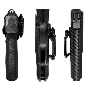 M&P Shield 9mm Holster IWB Kydex Carbon Fiber For Smith & Wesson M&P Shield 9mm .40 3.1" Barrel S&W Pistol Case - With Integrated Laser - Inside Waistband Concealed Carry - Adj. Cant Retention - Cover Mag-Button - No Wear - No Jitter