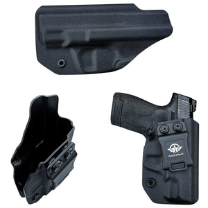 Kydex IWB Holster Fit: Smith & Wesson M&P Shield 9mm .40 S&W Pistol Case Concealed Carry - Inside Waistband Carry Concealed Holster M&P Shield 9mm .40 - Black - PoLe.Craft Holster & Knives