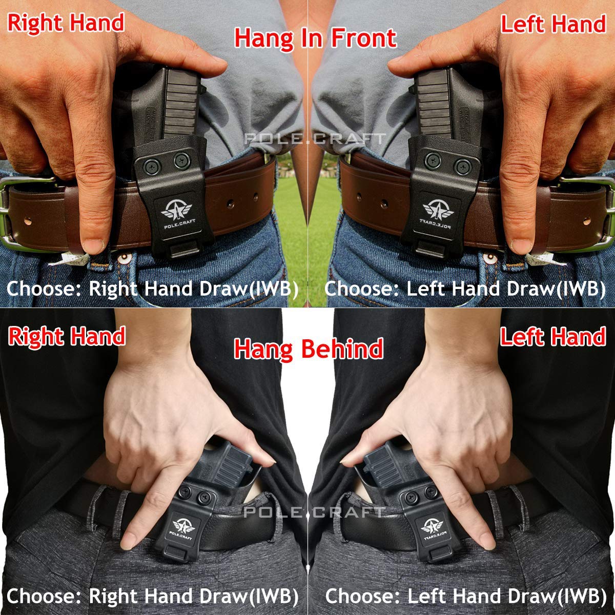Concealment Express IWB Holster For Glock G30S - Left Hand, Black Kydex, Adjustable Cant & Retention, USA Made