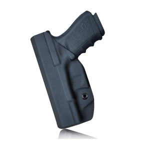 IWB Kydex Holster for Glock19 / 19X / Glock 23 / Glock 25 / Glock 32 / Glock 45 (Gen 3 4 5) - Glock 19 Holster IWB- Inside Waistband Carry Concealed - Cover Mag-Button - Widened Entrance - No Wear, No Jitter - Black - PoLe.Craft Holster & Knives
