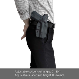 PoLe.Craft OWB Kydex Holster Custom Fit: Glock 43 / Glock 43X (Gen 1-5) Pistol - Outside Waistband Carry / 1.5-2 Inch Belt Clip - Adj. Width Height Retention Cant, Entrance Widened - PoLe.Craft Holster & Knives