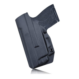 PoLe.Craft IWB Kydex Holster Custom Fit: Smith & Wesson M&P Shield 9/40 M2.0 S&W - with Integrated CT Laser - Inside Waistband Concealed Carry - Cover Mag-Button, Widened Entrance, No Wear, No Jitter - Black - PoLe.Craft Holster & Knives