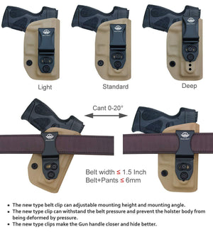 G2C IWB Holster Fit: Taurus G2C & Millennium PT111 G2 / PT140 Concealed Holster for Taurus G2C 9mm - Kydex Holster Taurus PT111 G2C Concealed Carry Pistol Case - Adj. Height & Cant - Entrance Widen - Tan - PoLe.Craft Holster & Knives